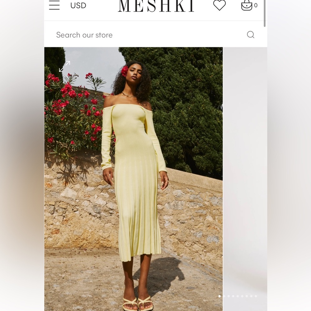 Long sleeve lemon Meshki Emmeline Dress